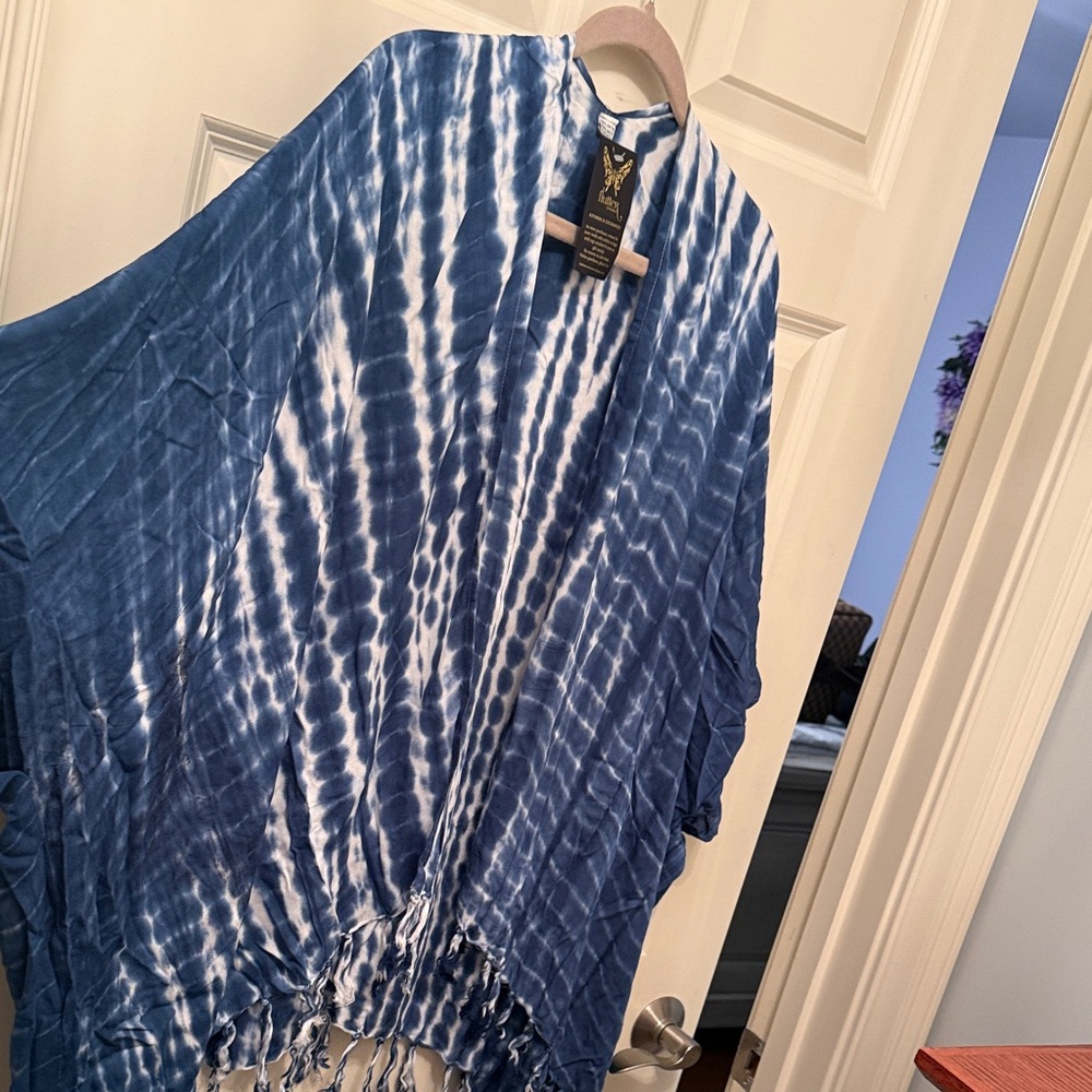 Shibori Blue and White Kimono